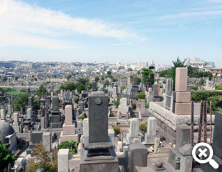 墓域高台から見た風景写真